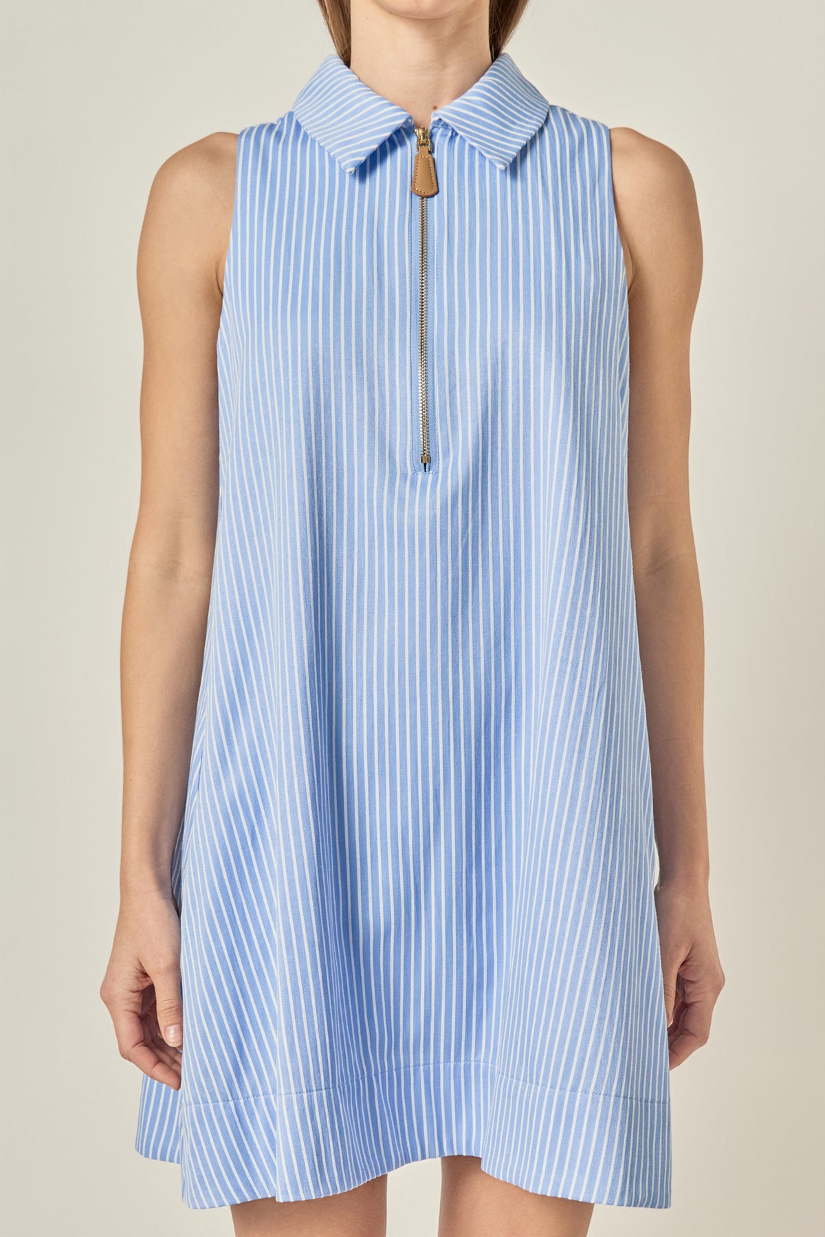 Collared Sleeveless Mini Dress