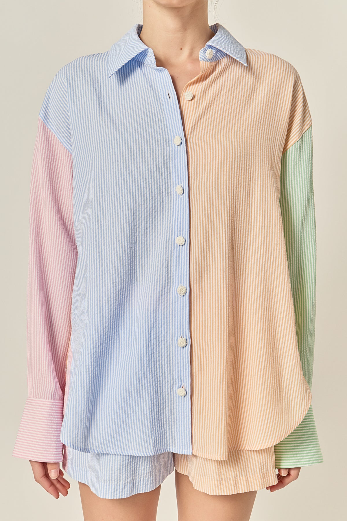 Color Block Stripe Shirt