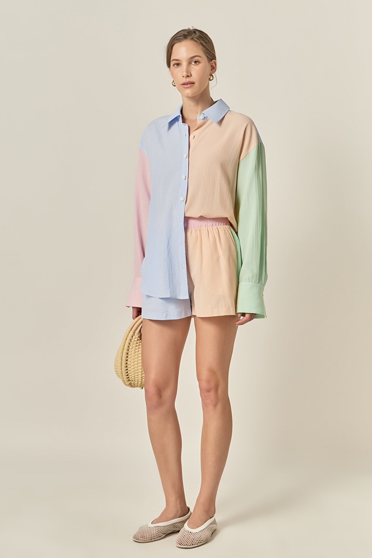 Color Block Stripe Shirt