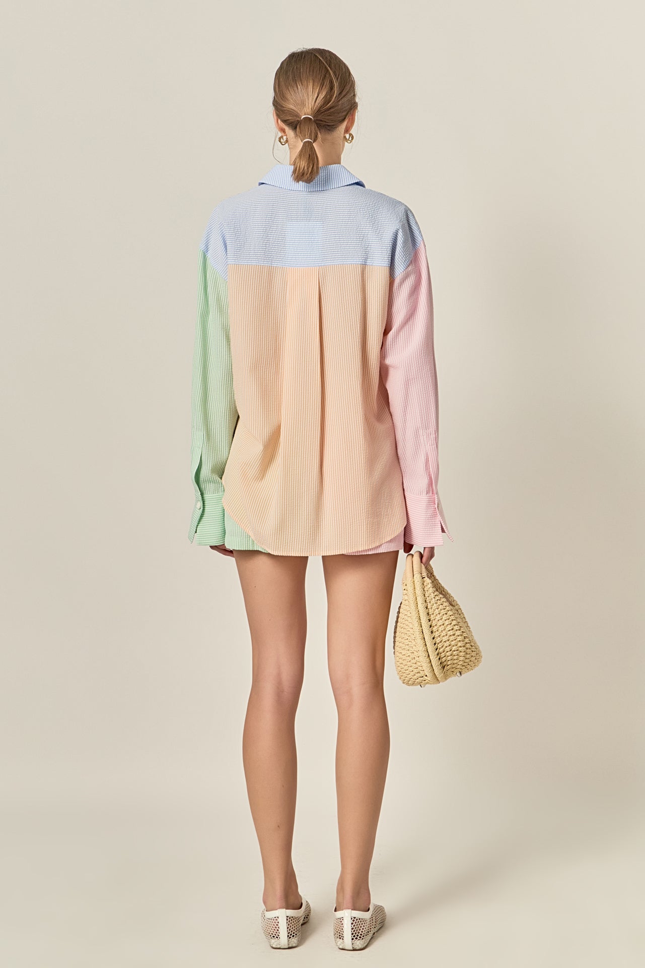 Color Block Stripe Shirt