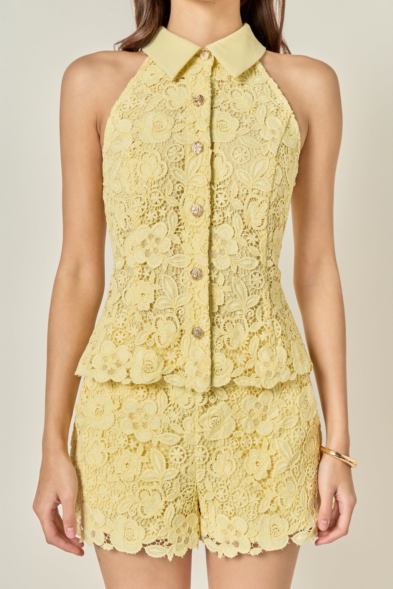 Floral Lace Halter Top