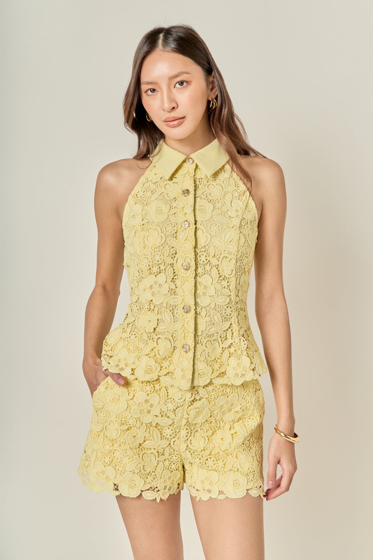 Floral Lace Halter Top