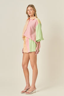 Striped Colorblock Shorts