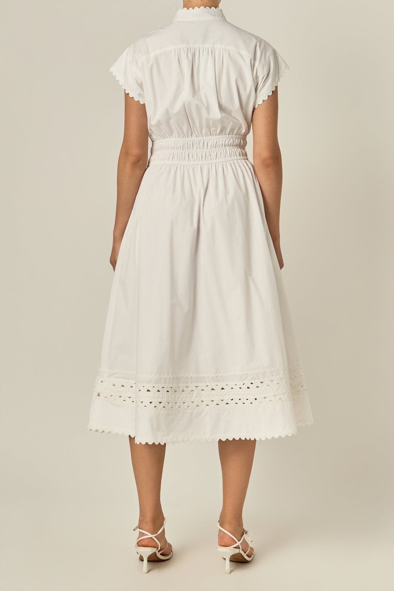 Ric Rac Detailed Short Sleeve Midi Dress