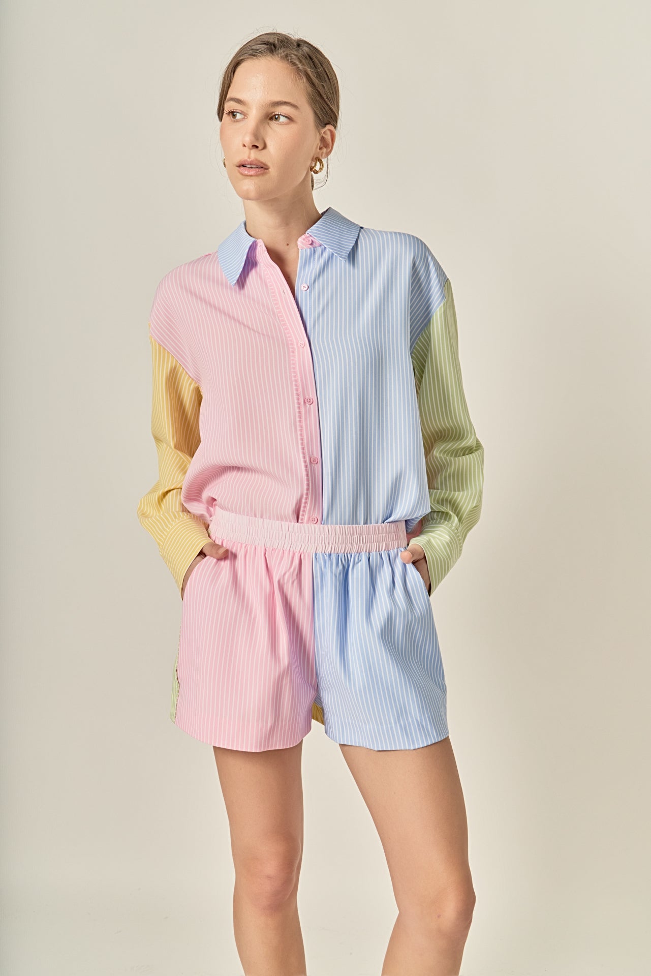 Color Block Stripe Shirt