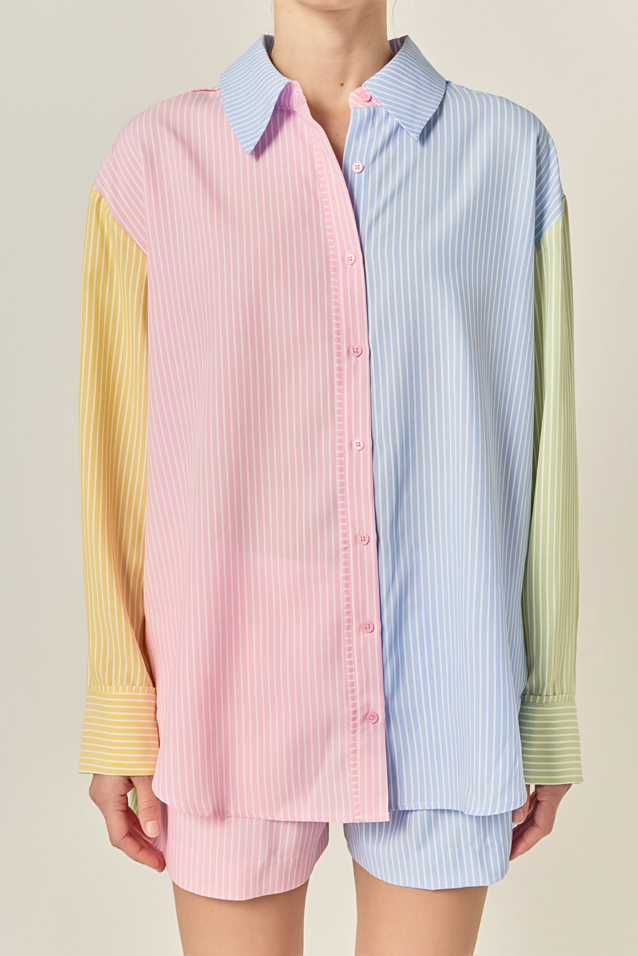Color Block Stripe Shirt