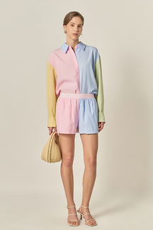 Color Block Stripe Shorts