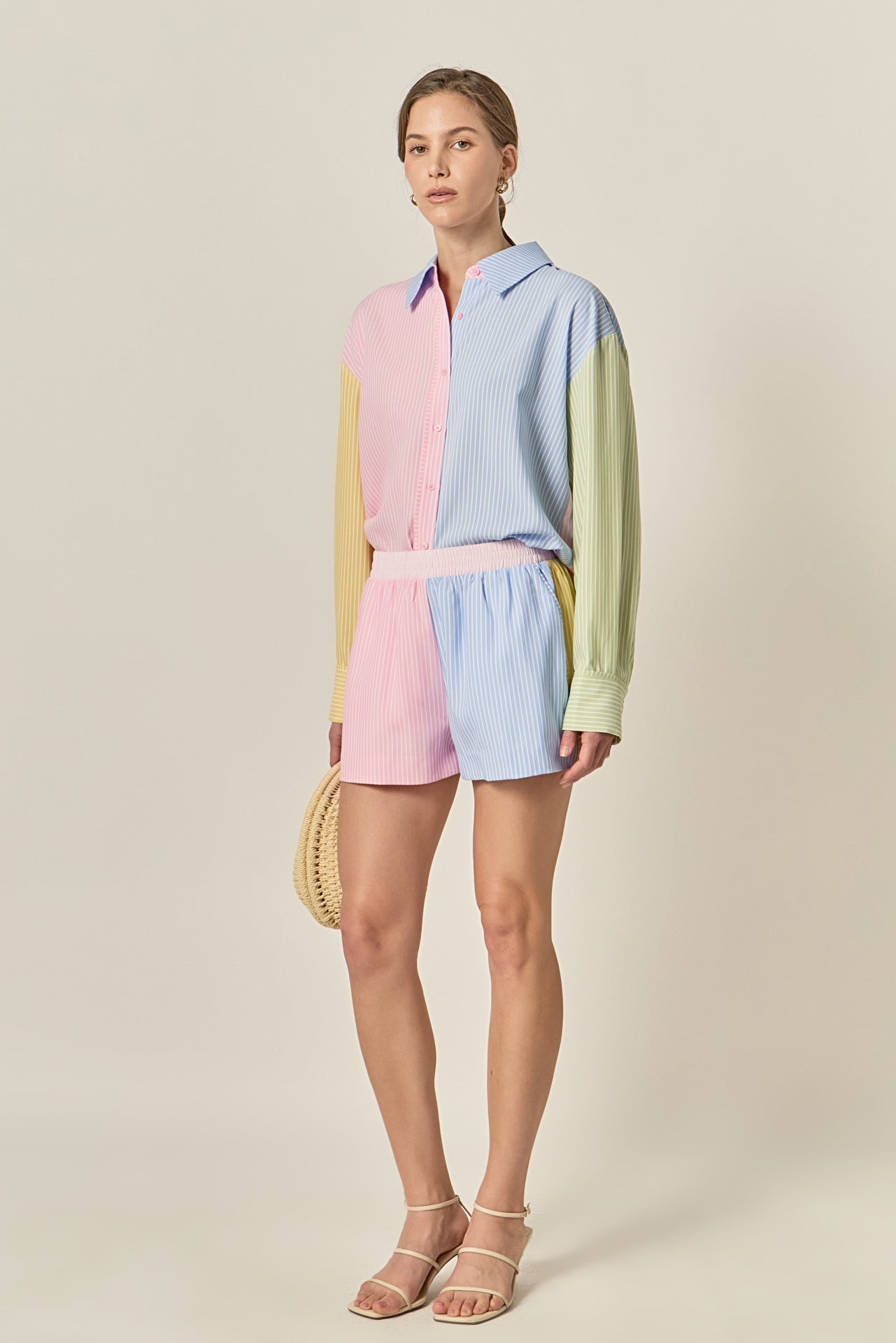 Color Block Stripe Shorts