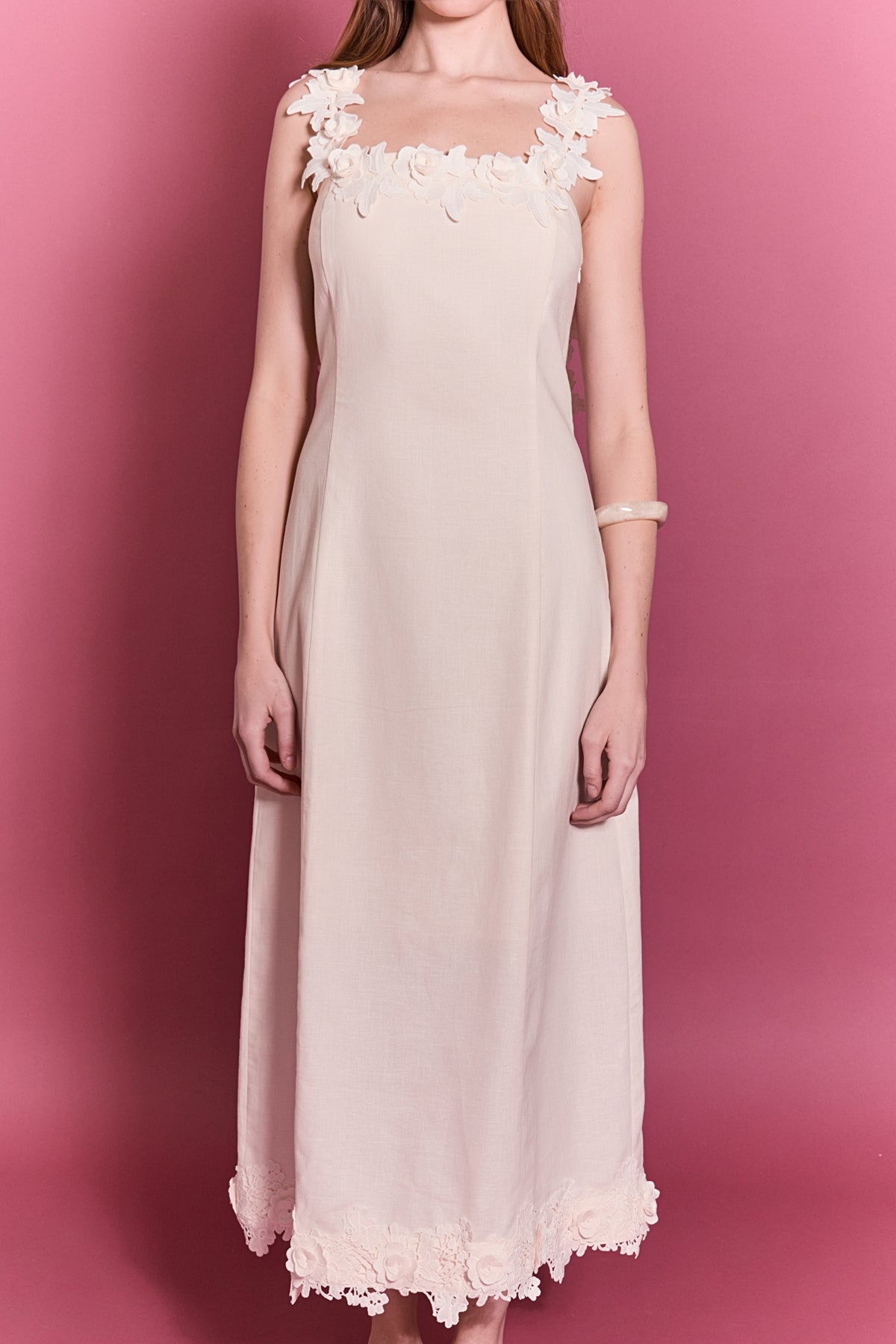 Flower Strap Detail Midi Dress