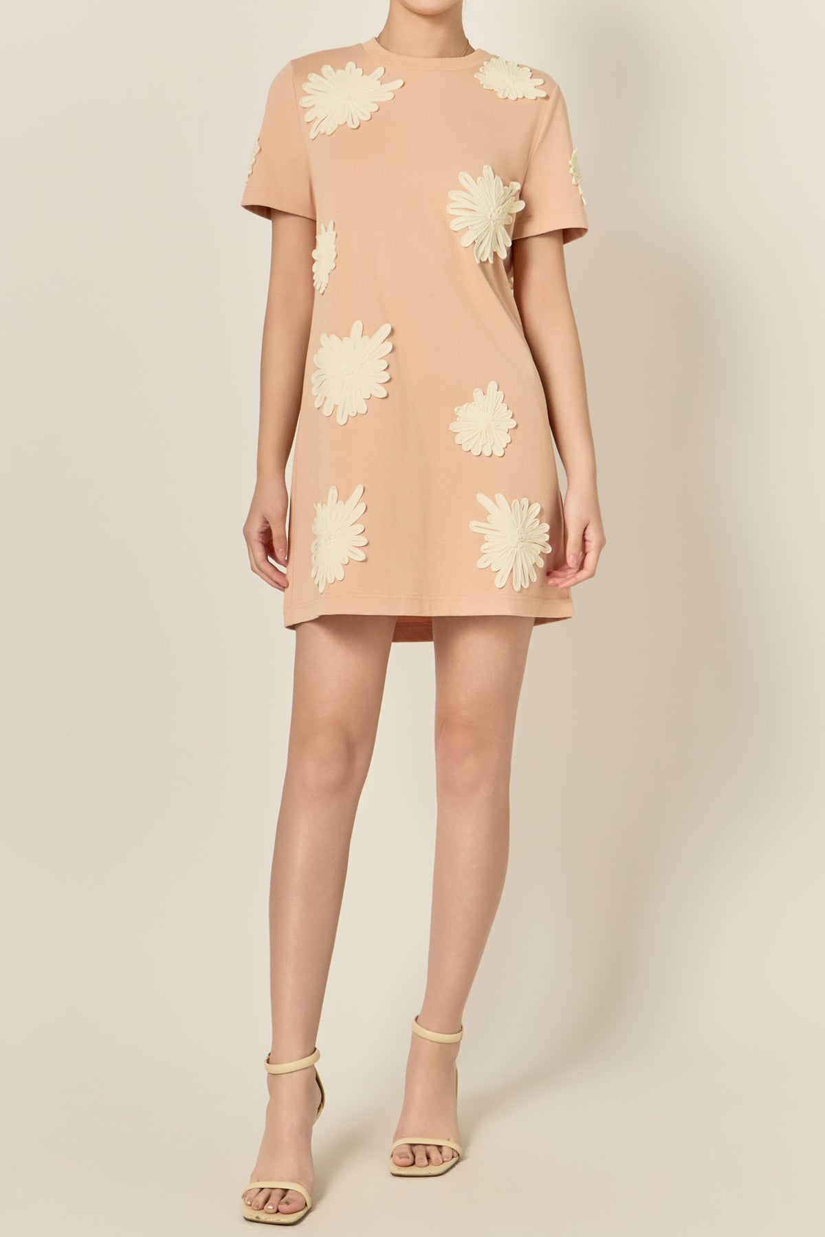 T-Shirt Dress With Flower Details