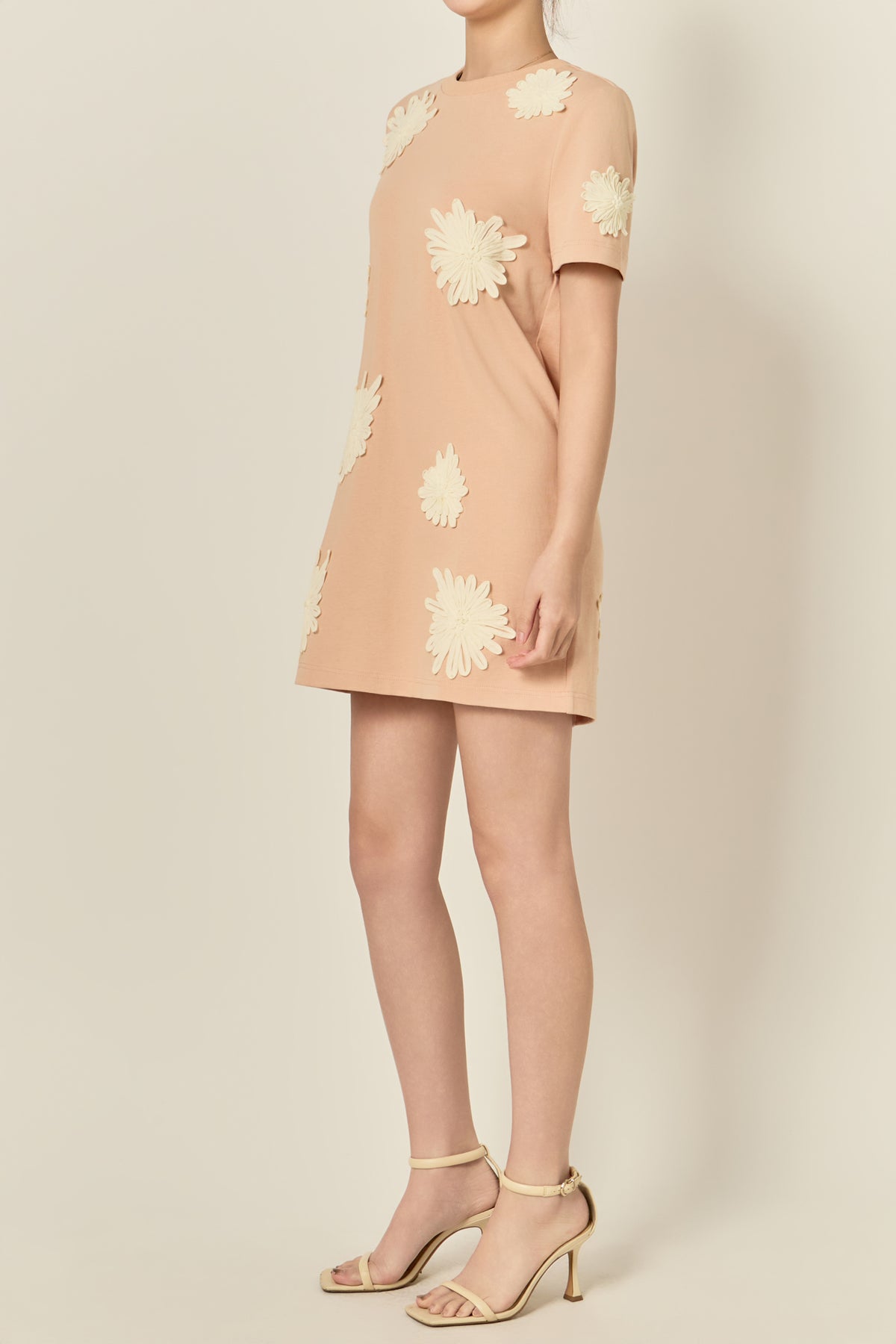 T-Shirt Dress With Flower Details