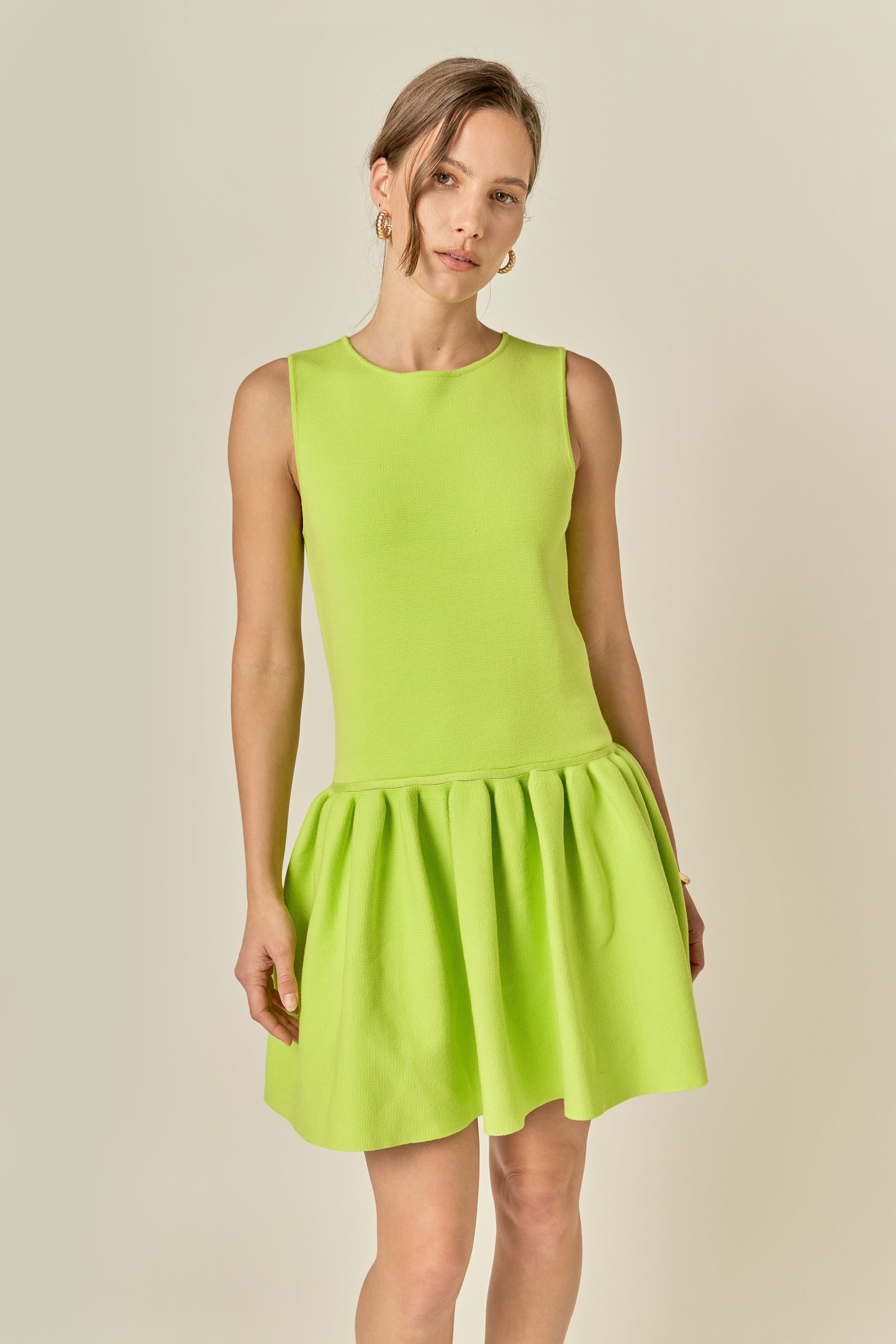 Peplum Sleeveless Knit Dress
