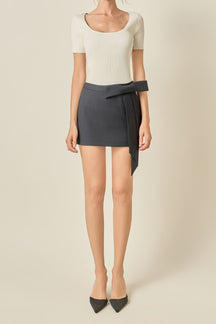 Oversized Bow Mini Skirt