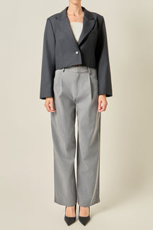 Cropped Single-Breasted Blazer