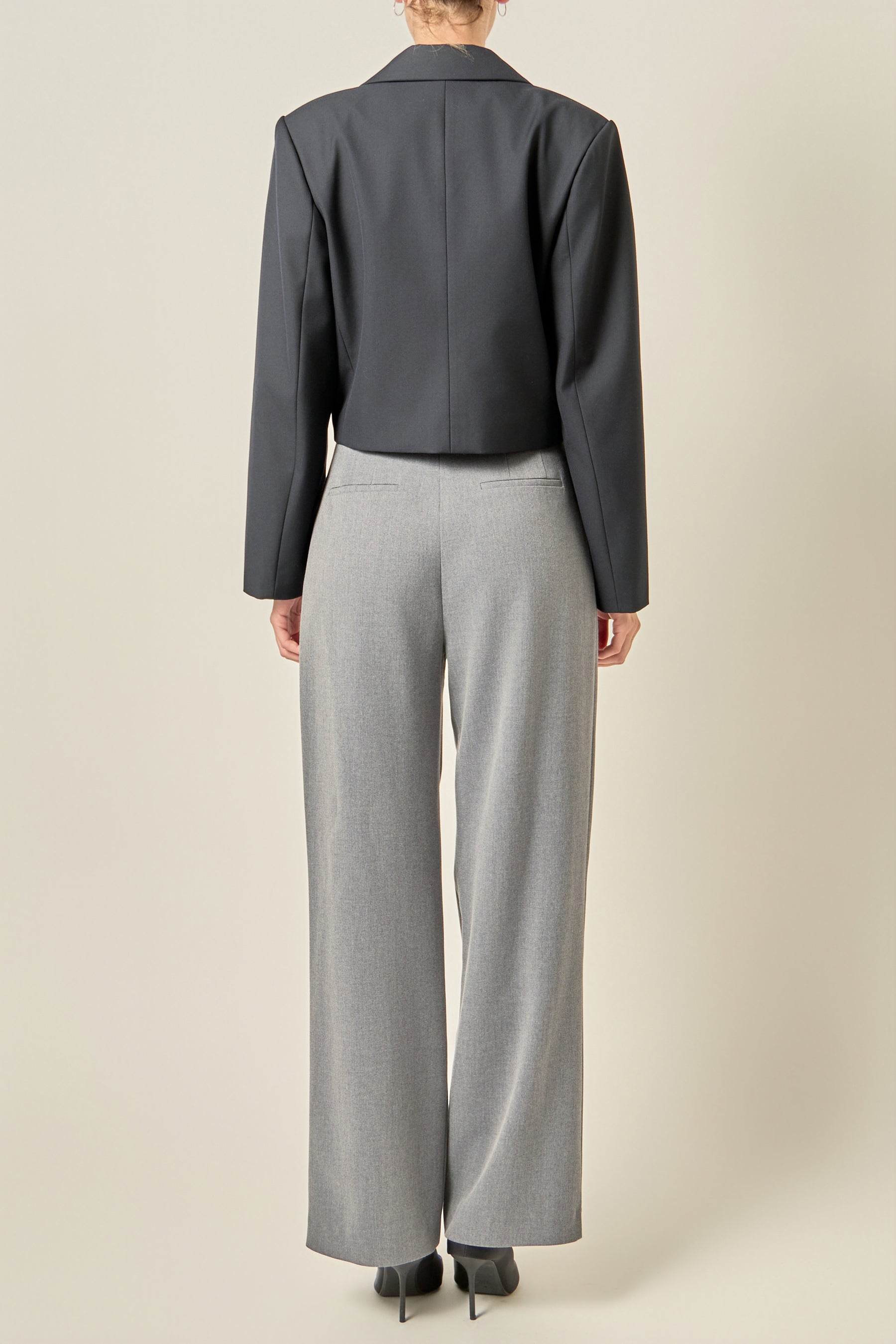 Cropped Single-Breasted Blazer