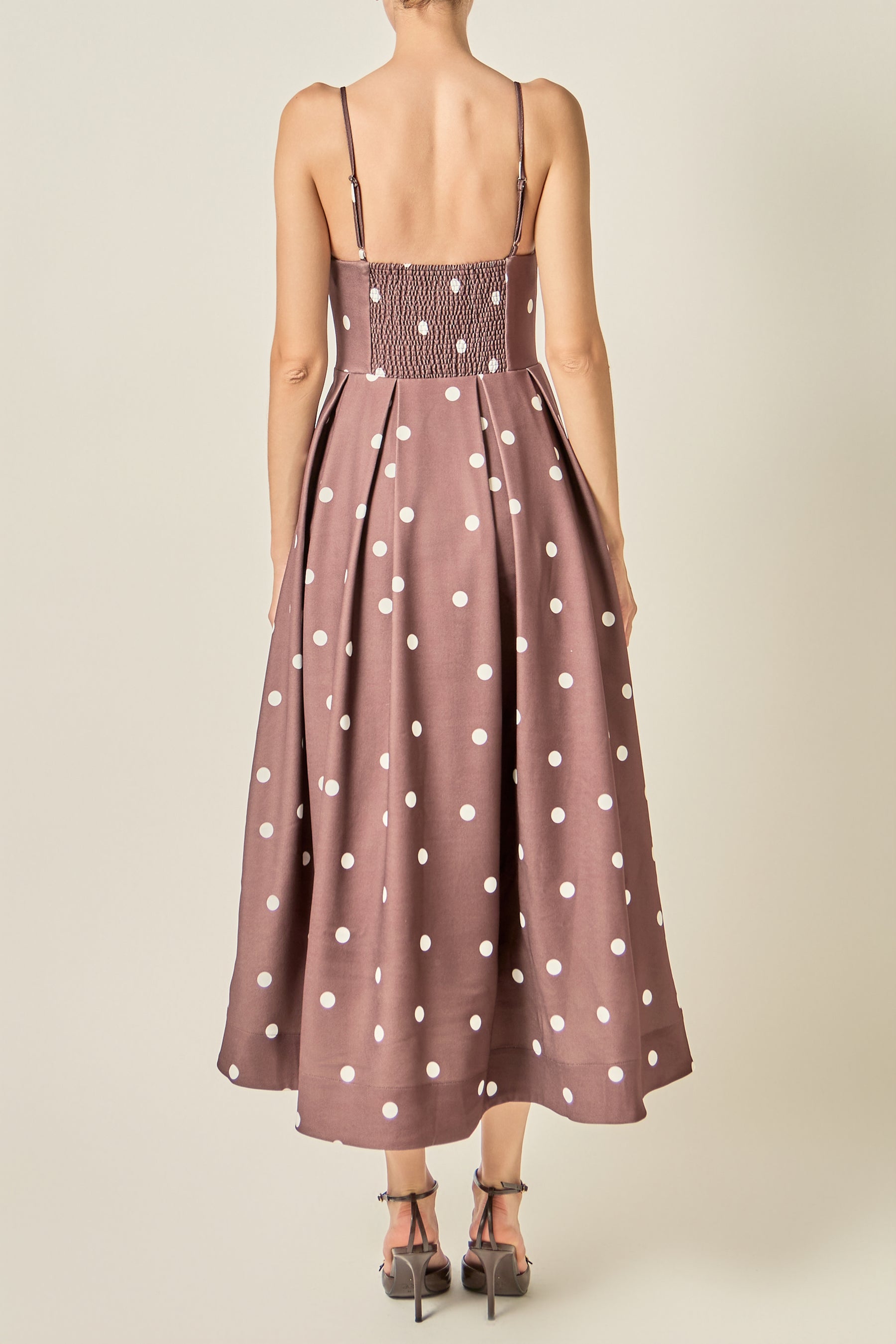 Polka Dot Fit & Flare Midi Dress