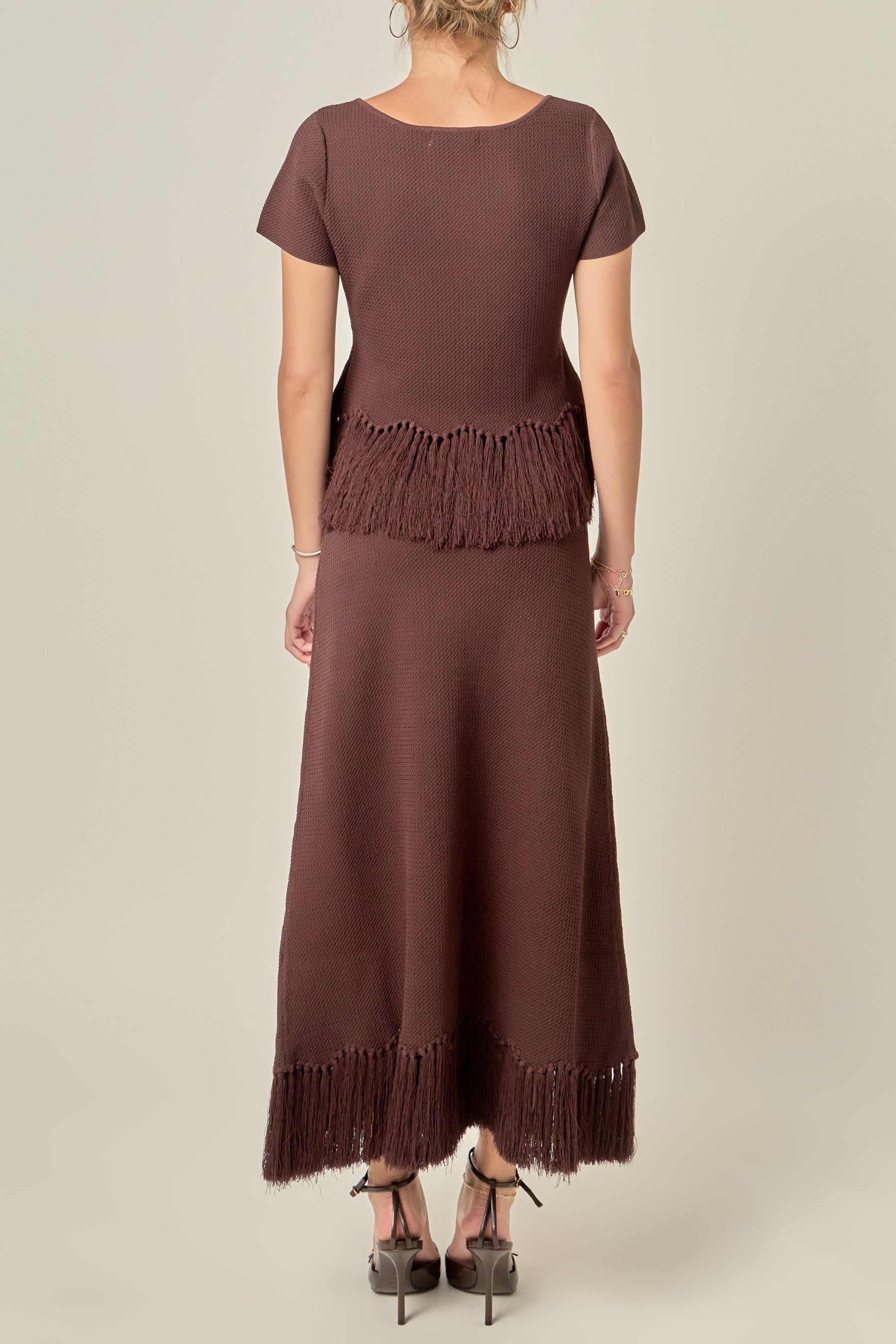 Fringe Hem Knit Top