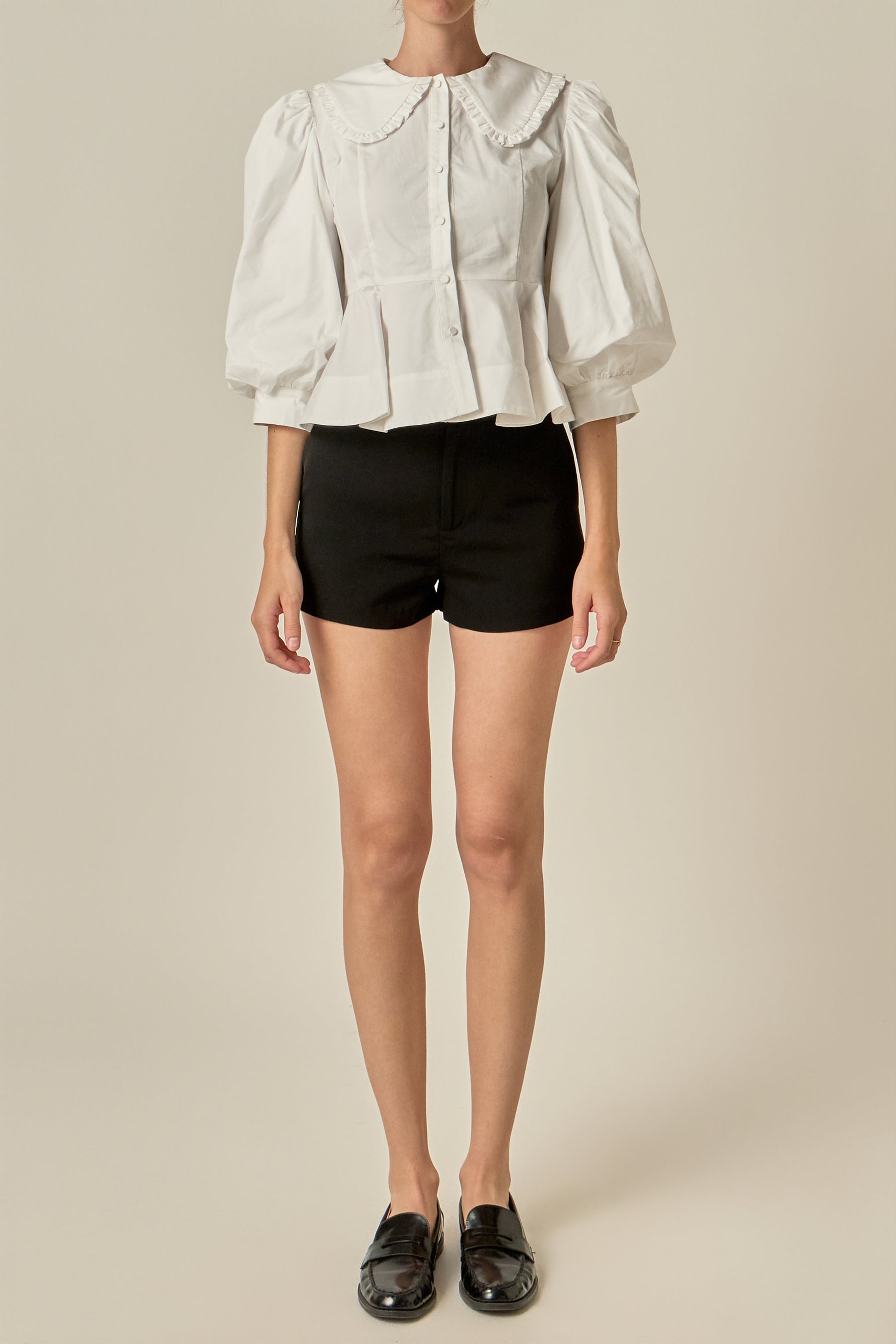 Peter Pan Collar Peplum Top