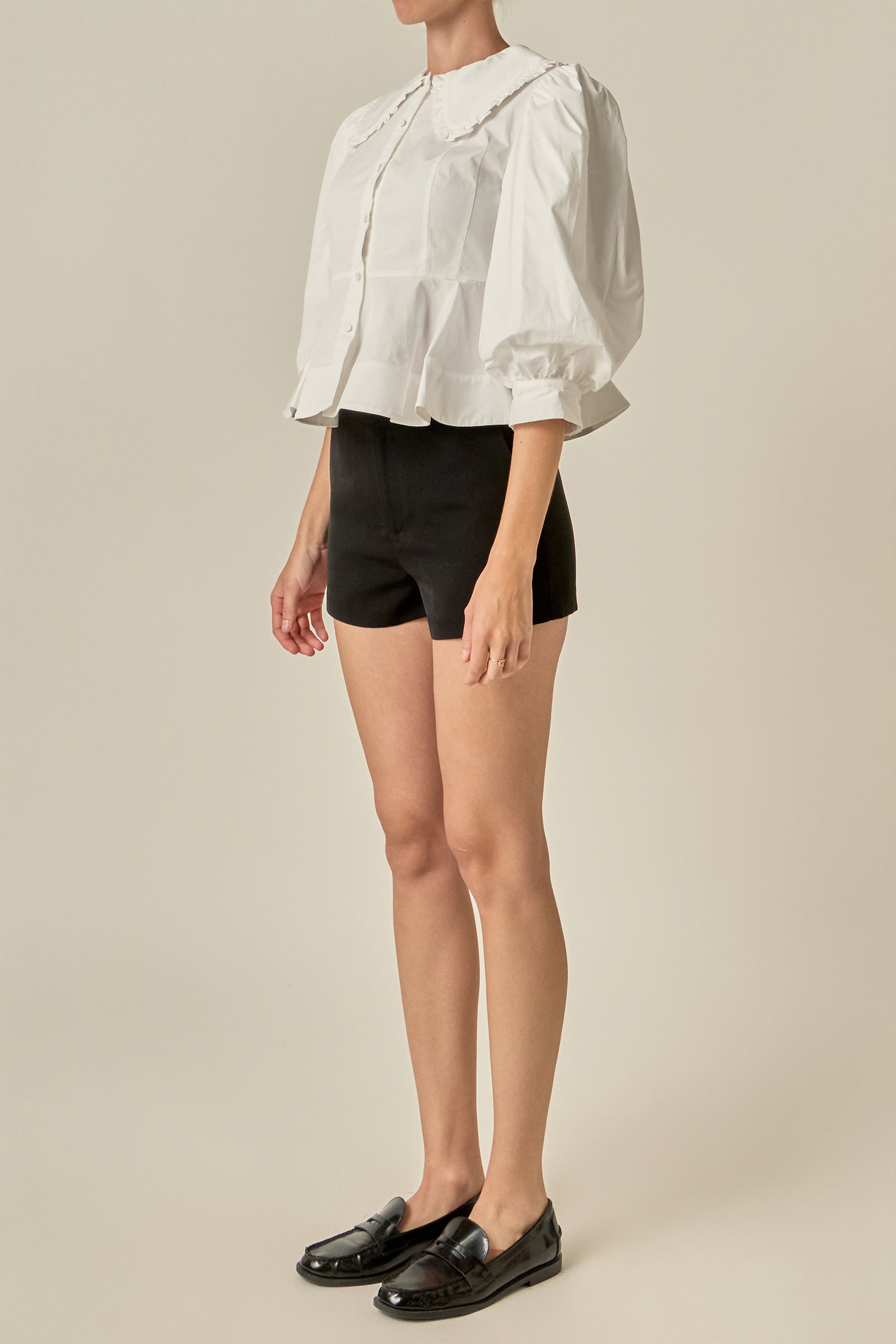 Peter Pan Collar Peplum Top