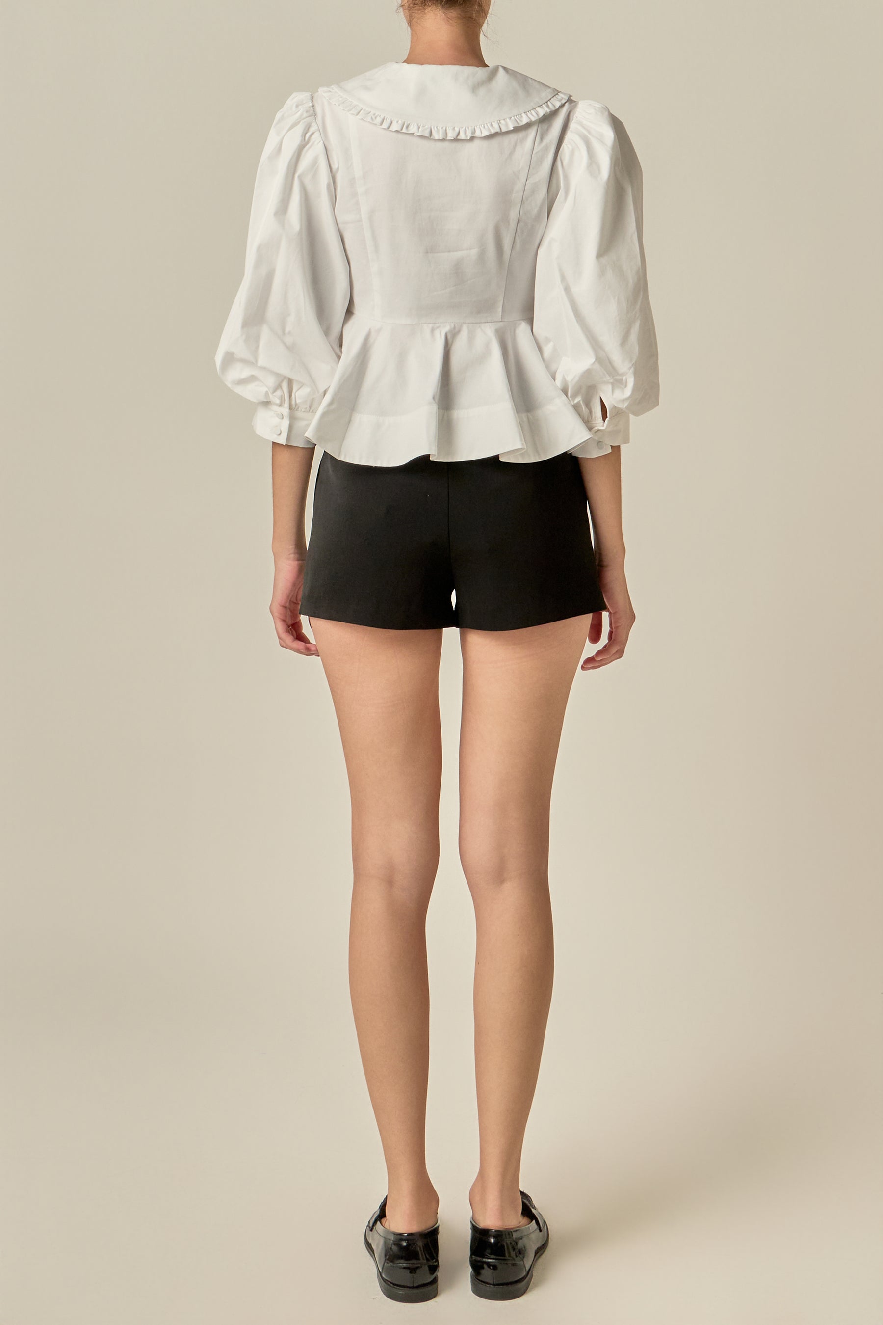 Peter Pan Collar Peplum Top