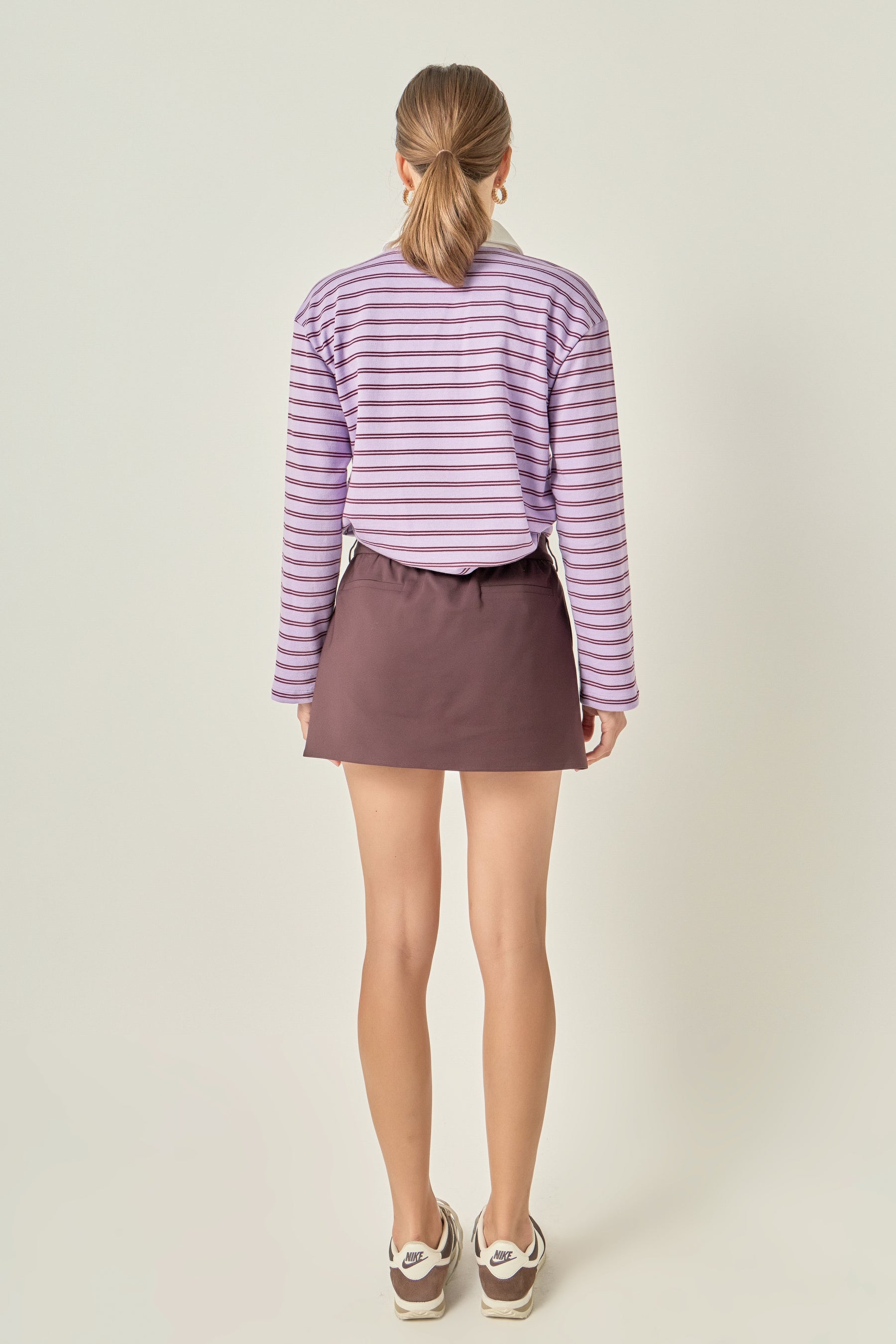 Striped Polo Knit Top
