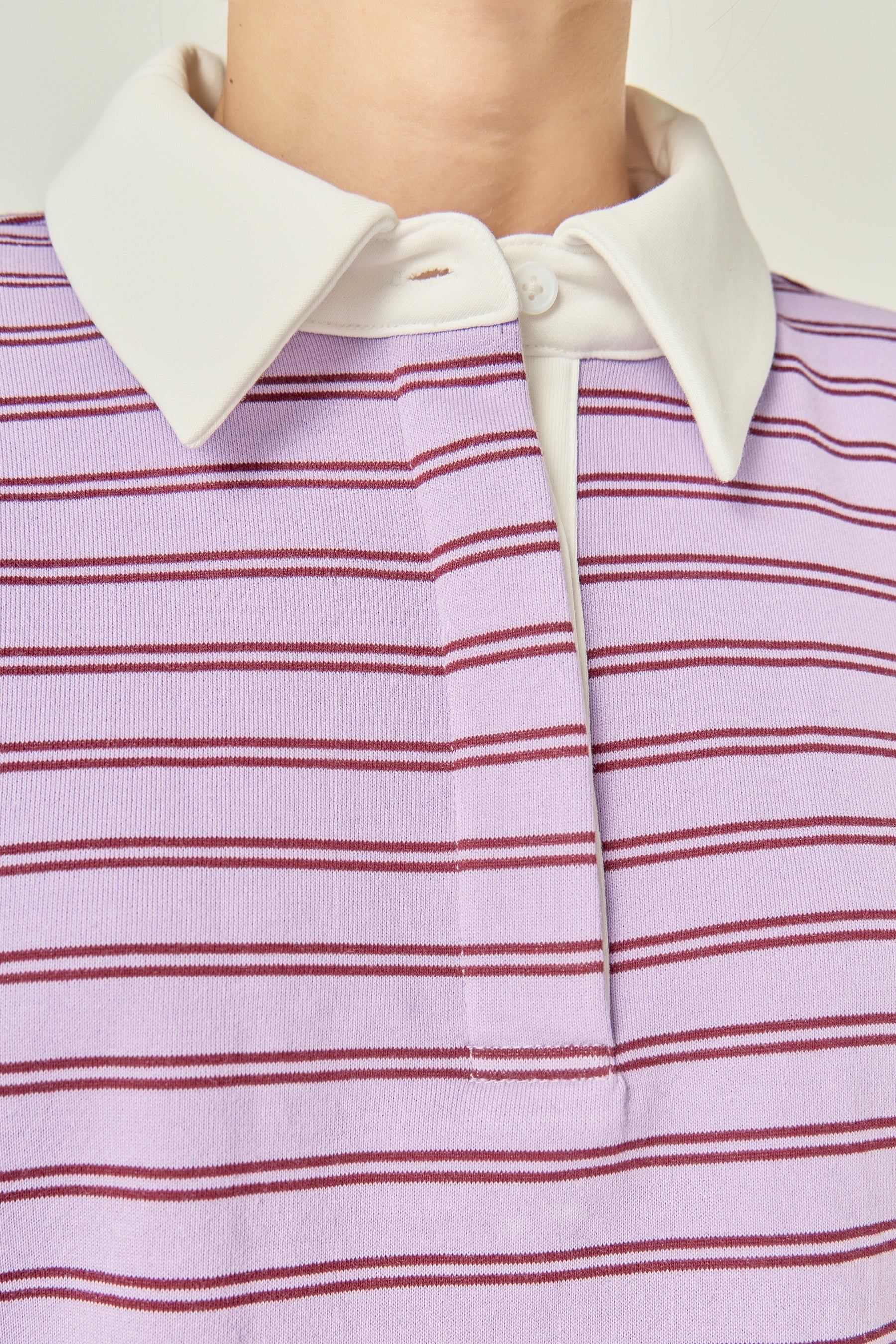 Striped Polo Knit Top
