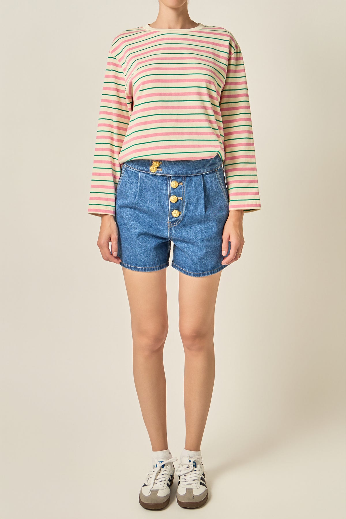 Relaxed Striped Long Sleeve Top