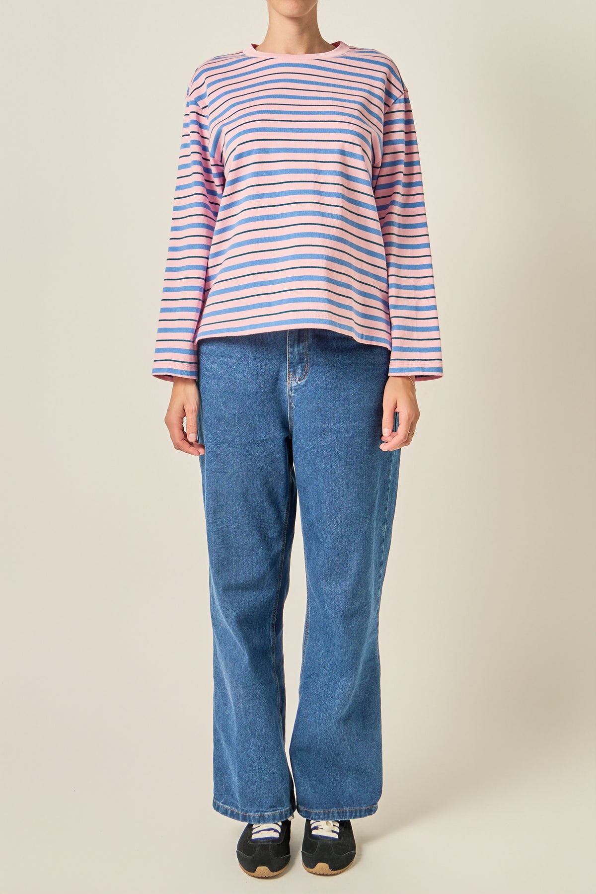 Relaxed Striped Long Sleeve Top
