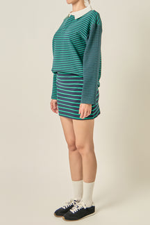 Striped Knit Mini Skirt