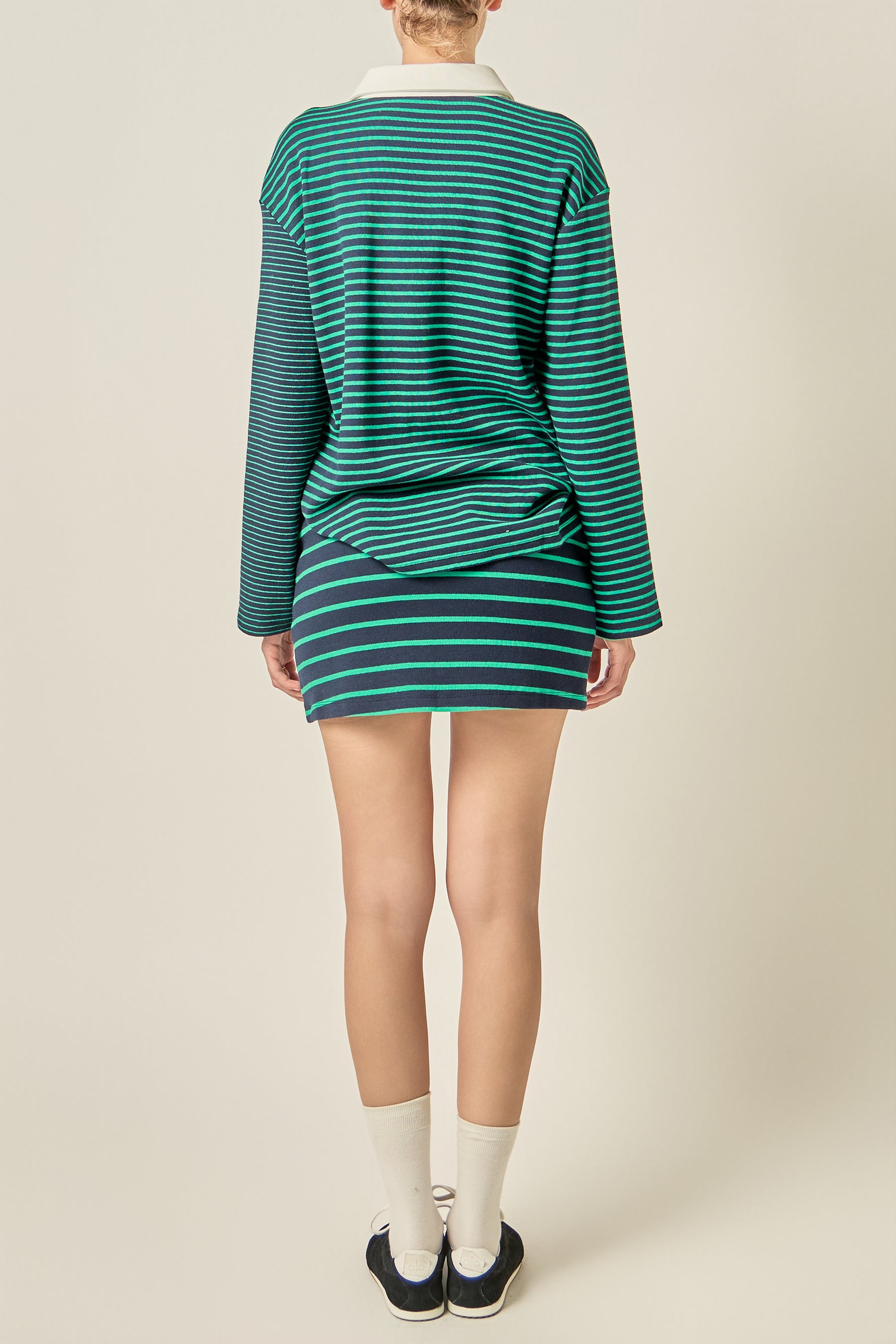 Long Sleeve Striped Rugby Polo