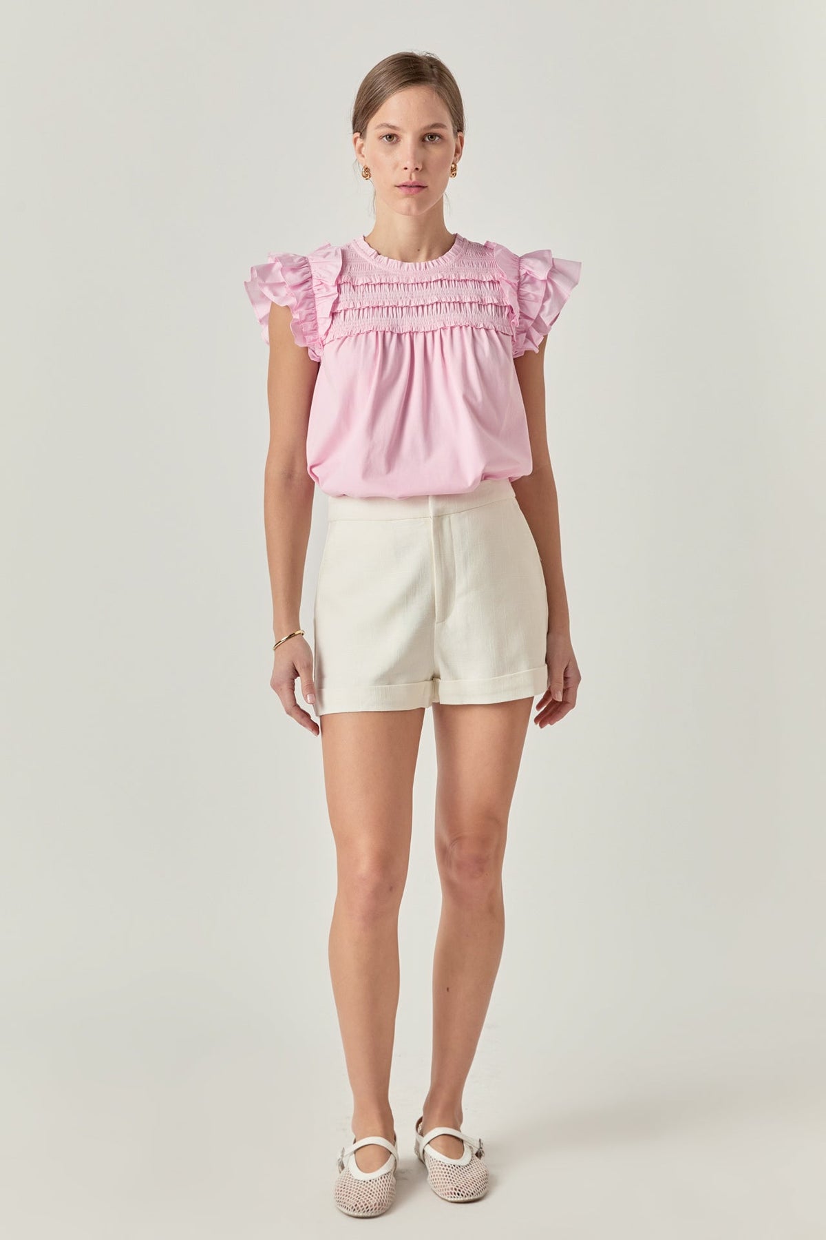ENGLISH FACTORY - Mix Media Ruffle Top - TOPS available at Objectrare