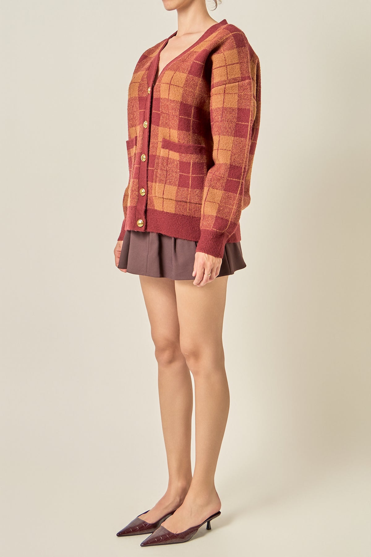 Check Cardigan