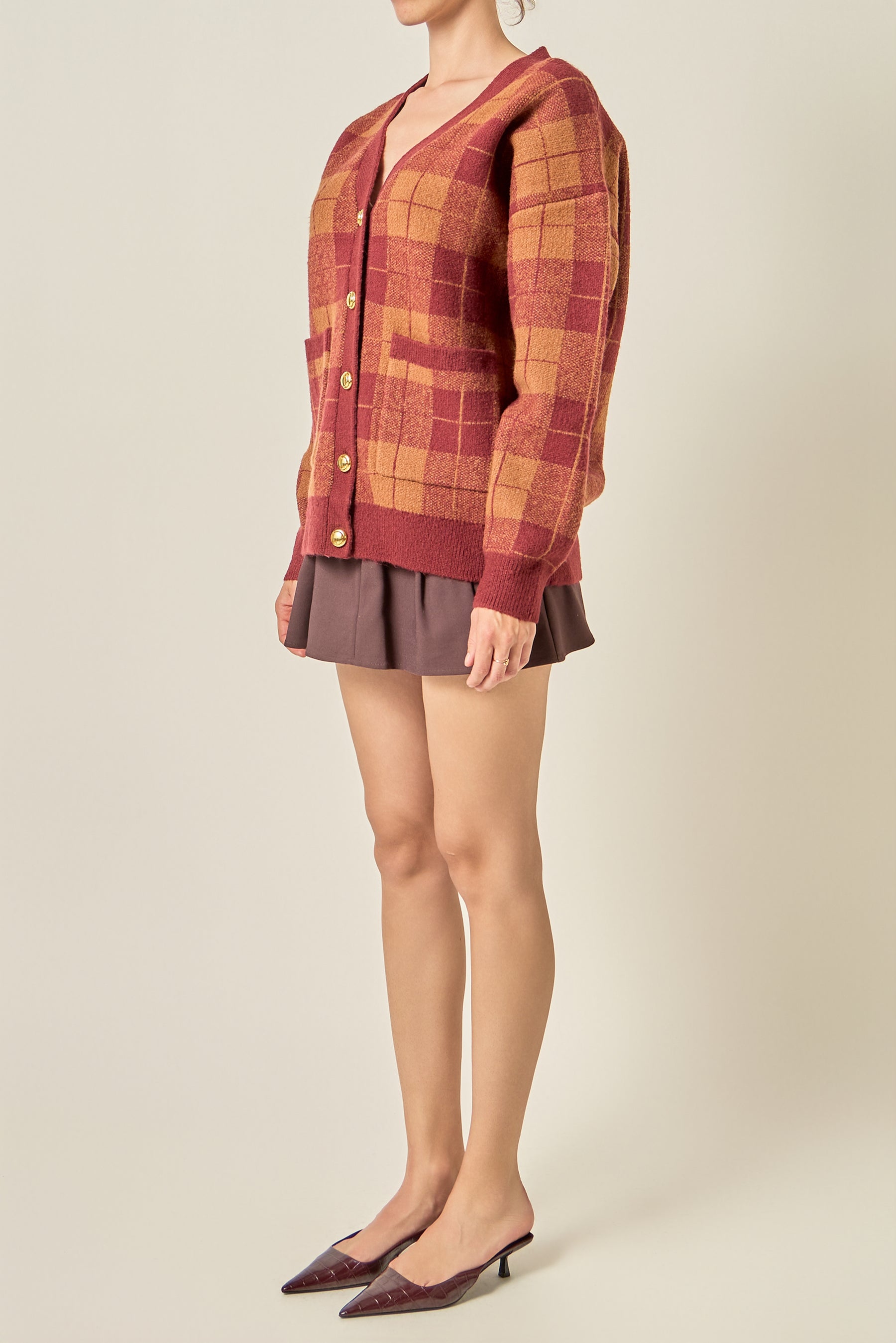 Check Cardigan
