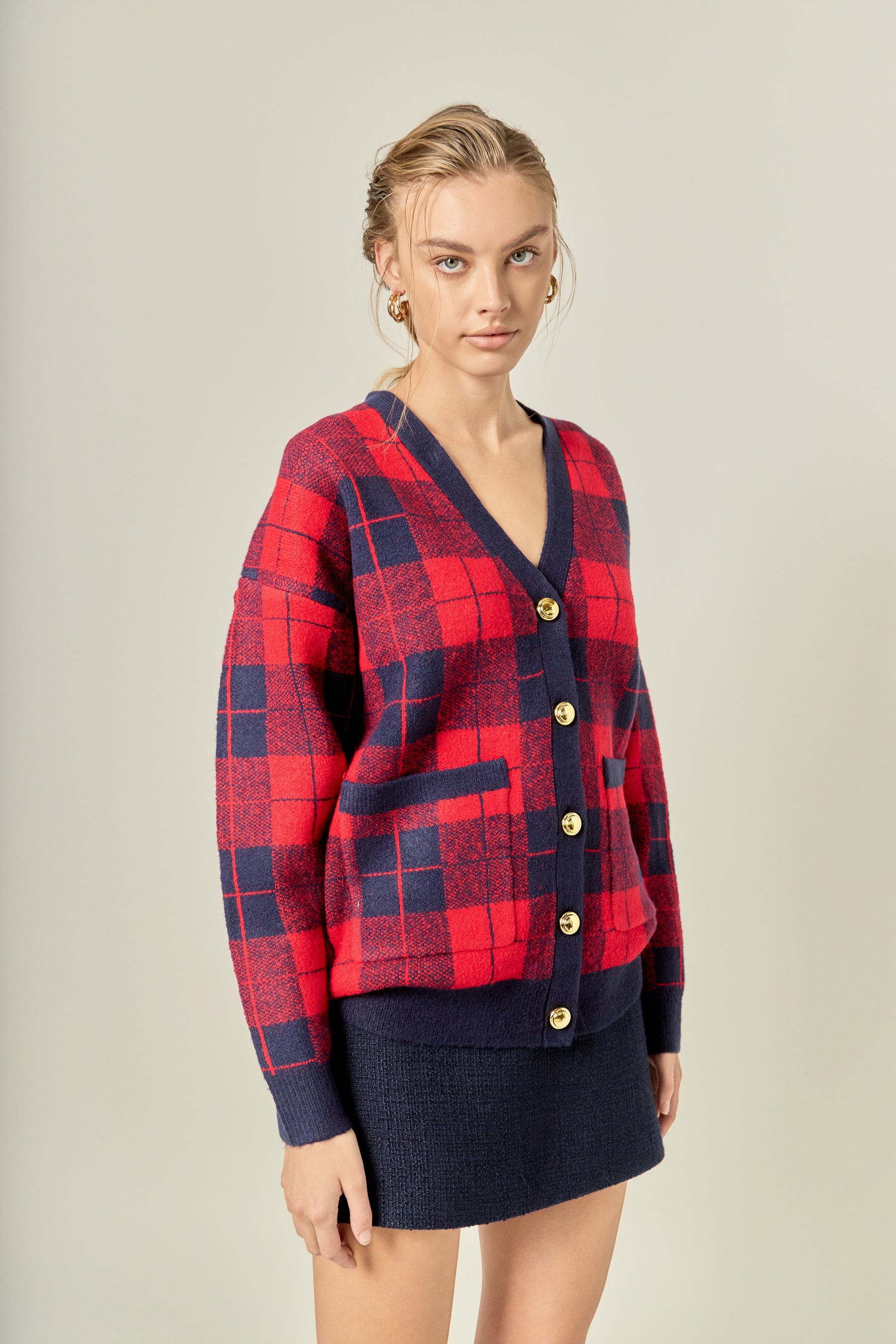 Check Cardigan