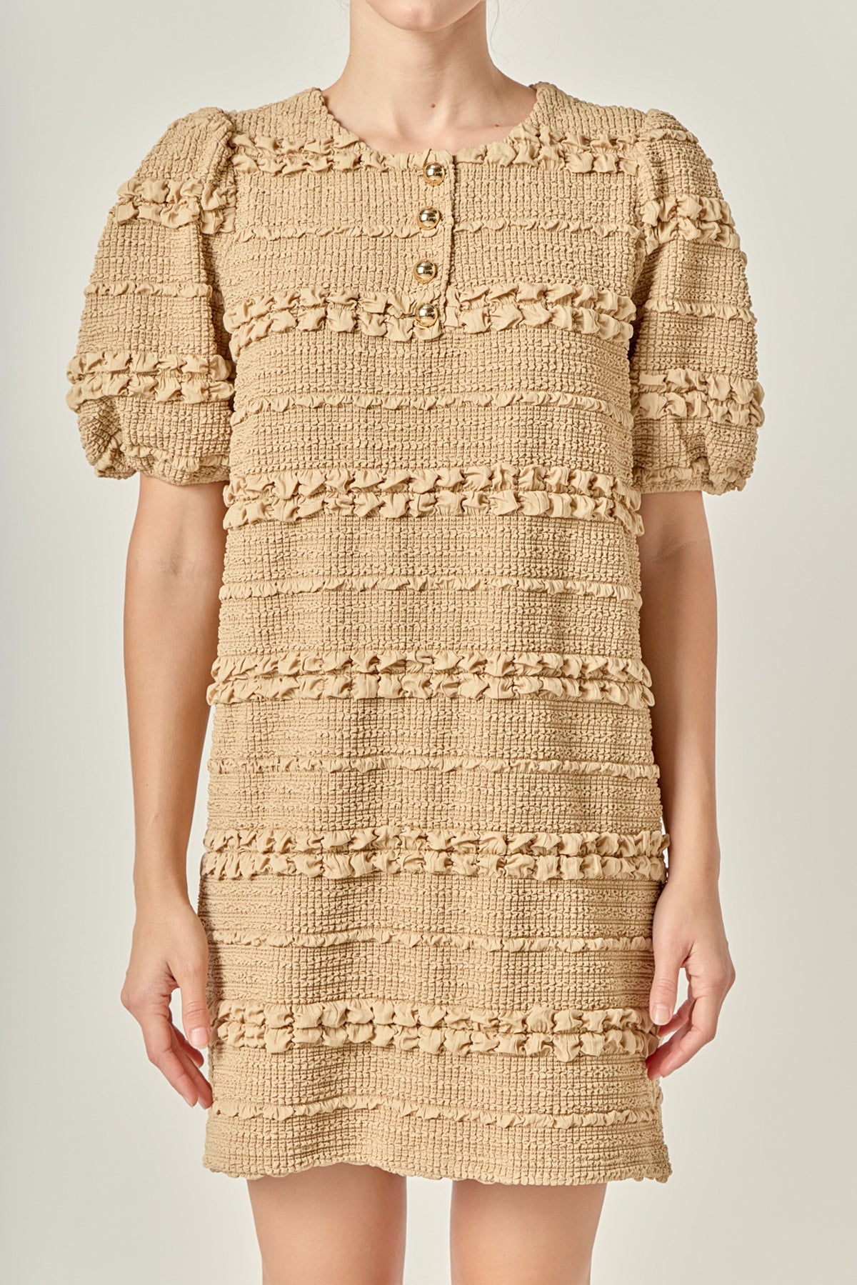 Textured Smocked Mini Dress