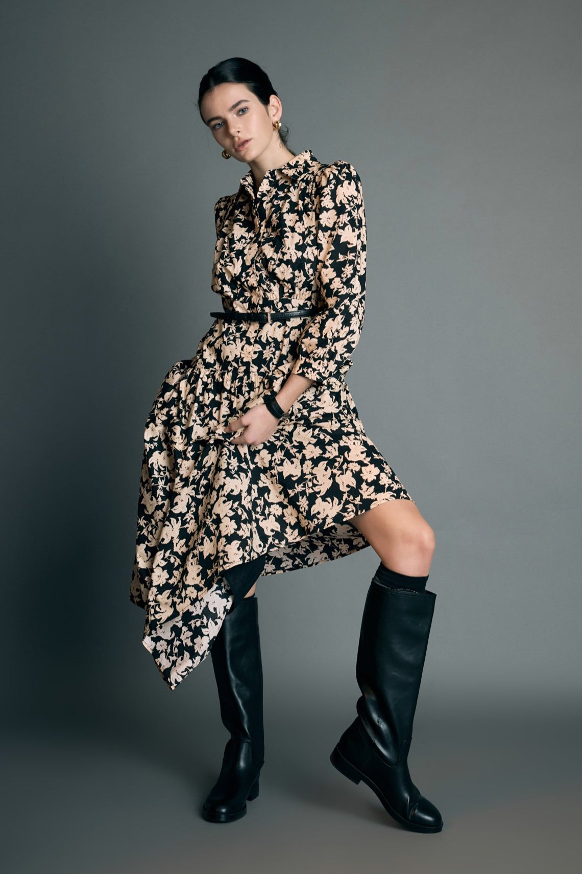 Fall Printed Midi Dress