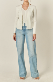 Halter Overlay Long Sleeve Top