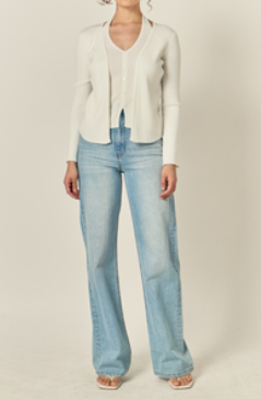 Halter Overlay Long Sleeve Top