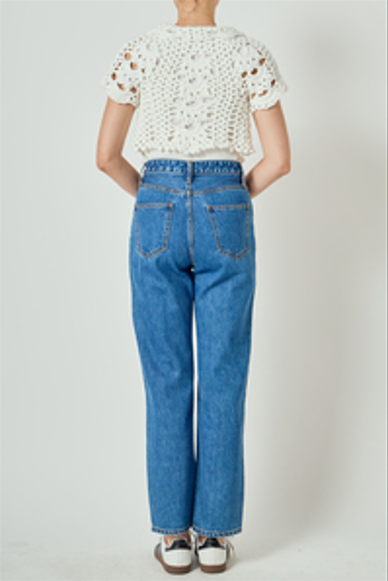 Crochet Knit Crop Cardigan