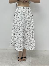 Floral Beaded Midi Skirt