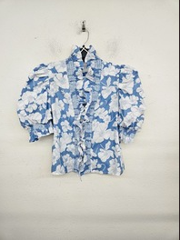 Ruffled Neckline Top with Smocking Detail