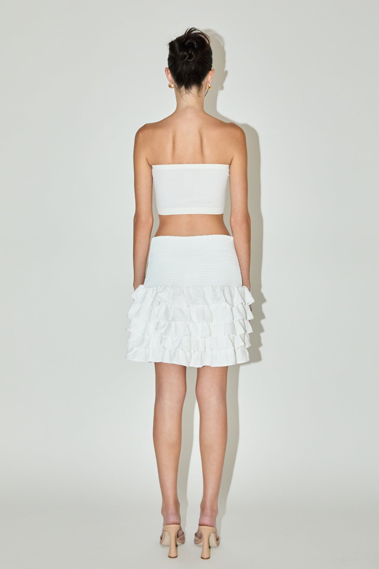 Smocking Ruffled Skirt