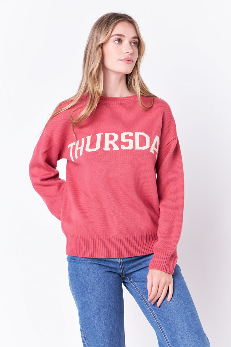 ENGLISH FACTORY - Days Of The Week Sweater - SWEATERS & KNITS available at Objectrare