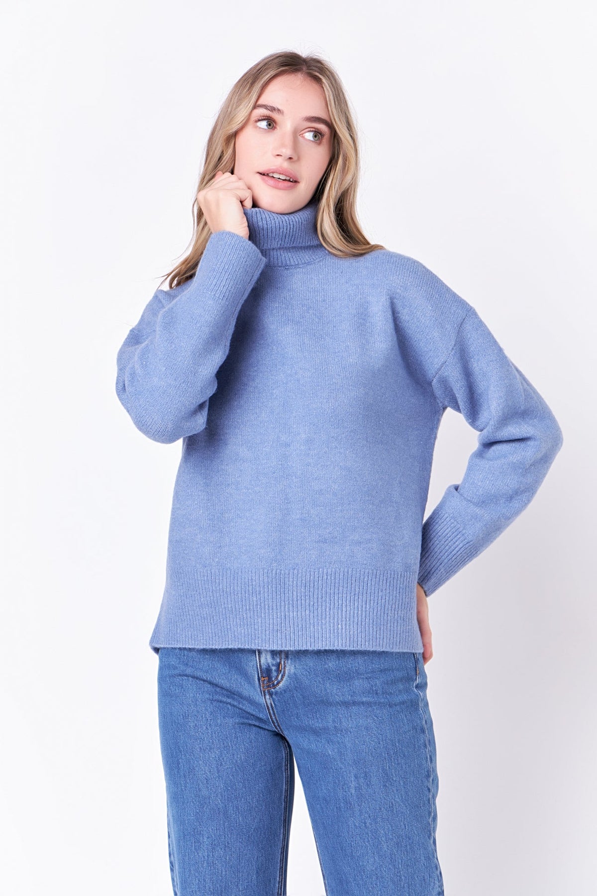 ENGLISH FACTORY - Turtleneck Long Sleeve Sweater - SWEATERS & KNITS available at Objectrare